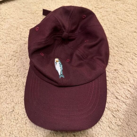 Chic Maroon Embroidered Hat